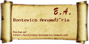 Bontovics Annamária névjegykártya